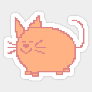 Pixelart Cat Peach Fuzz Pantone Color of the Year 2024 Sticker